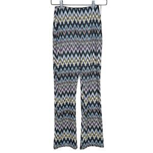 Urban Outfitters Cara High Waisted Kick Flare Pants Zig Zag Size Small NEW